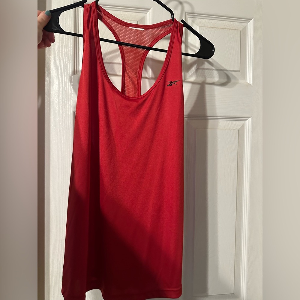 Reebok red active tank. Size large